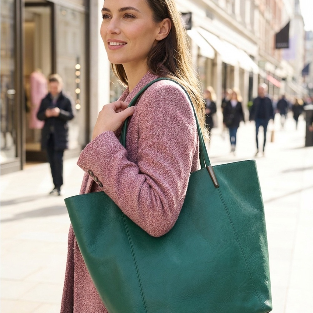Anthropologie Vegan Leather Tote
Bucket Style w/small cosmetic pouch(removable). - Picture 7 of 7